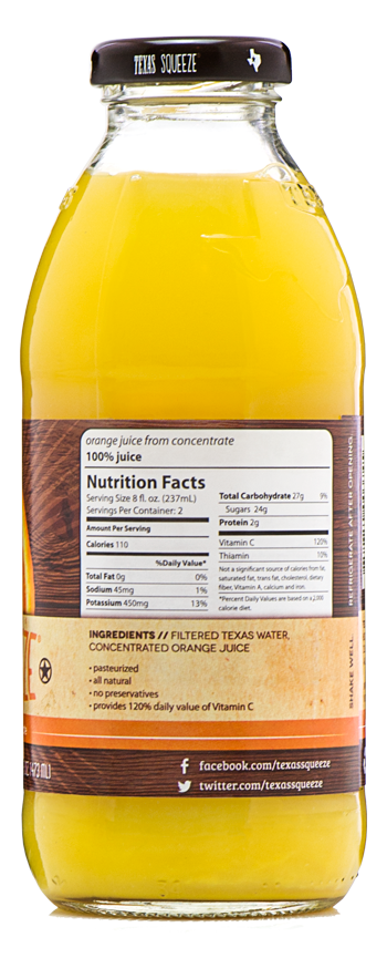 100% Texas Grown Orange Juice (case)